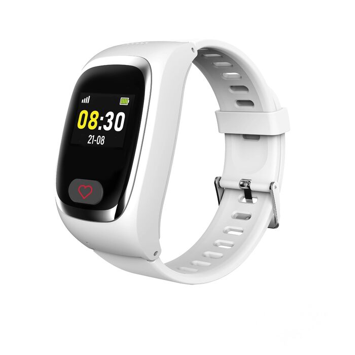 Годинник James B8 для екстрених випадків та безпеки для людей похилого віку GPS, виявлення падіння, кнопка SOS, монітор серцевого ритму, функції для здоров&39я, сімейний додаток, гучний будильник чорний/білий вкл. SIM-картку та 2 місяці безкоштовного тари