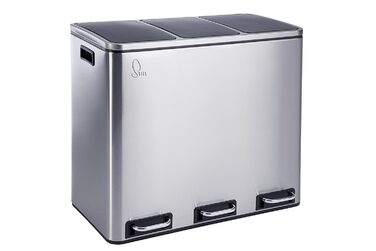 Відро для сміття з 3 відділеннями Відро для паперу 54 л Педальний відро для сміття Відро для сміття Переробка Відокремлення сміття