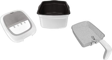 Фритюрниця Moulinex Super Uno, 2,2 л, ємність 1,5 кг, картопля фрі 1800 Вт, термостат регульований, автоматичне очищення, знімний контейнер з антипригарним покриттям, фільтр запаху, захист від бризок, білий AM312010 Ємність 2 л