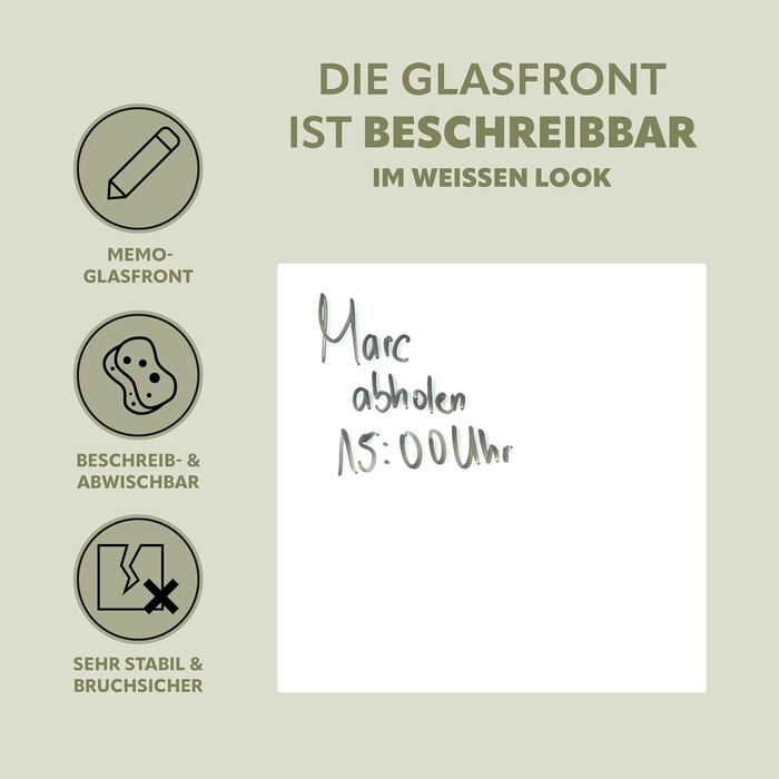 Скринька для ключів Bremermann XL зі скляною передньою частиною, з можливістю запису, 13 гачків, 6 магнітів, 1 маркер, 1 тримач для маркера, металевий корпус, порошкове покриття сірого (білого) кольору