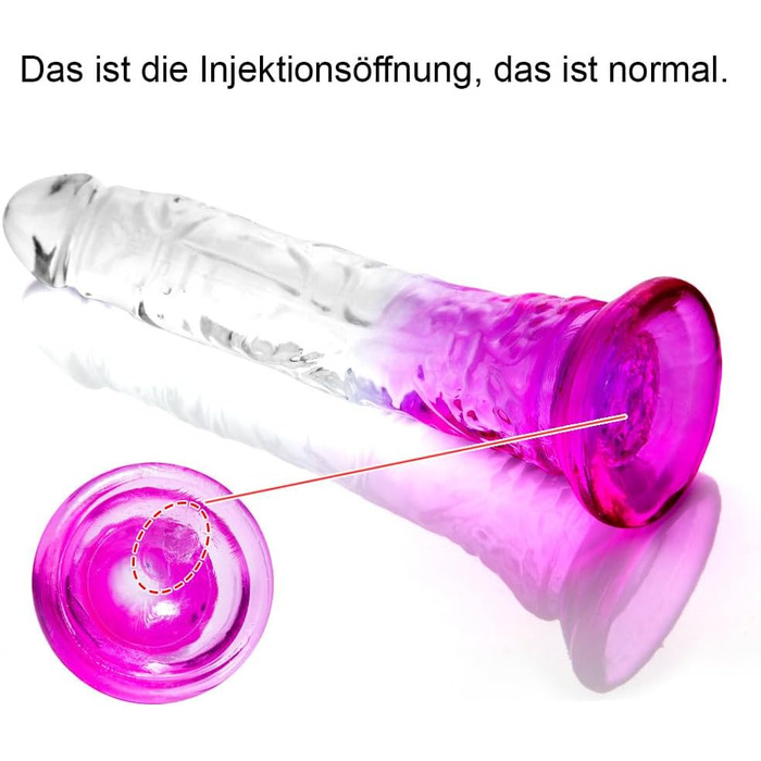 Градієнтний прозорий фіолетовий комбінований фалоімітатор на присосці 3 розміри (малий, середній, великий), без яєць, гра без використання рук, анальний та вагінальний секс. Реалістичний пеніс для початківців та досвідчених користувачів.