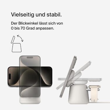 Бездротова зарядна станція Belkin BoostCharge Pro 2-в-1 з MagSafe (15 Вт), зарядний пристрій MagSafe, сумісний з iPhone серій 16,