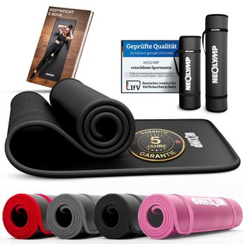 Надзвичайно товстий нековзний килимок для фітнесу з ремінцем для перенесення та електронною книгою килимок для йоги, гімнастики, спортивний килимок та килимок для пілатесу килимок для тренувань для дому, студії та використання на вулиці (чорний 80 см) 80 