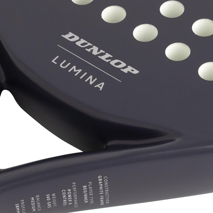 Ракетка для паделя Dunlop Lumina – ексклюзив на Storeo, графітова рамка, Pro Eva Core, 365 г, темно-сірий