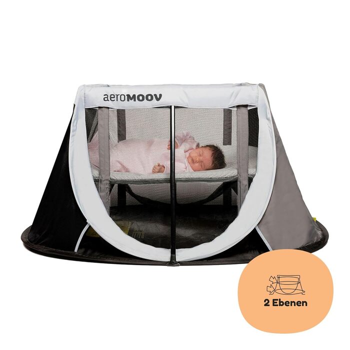 Миттєве дитяче ліжечко для подорожей - 2 секунди збирання - Надзвичайно легке та компактне - 2 рівні для немовлят та малюків - Вис