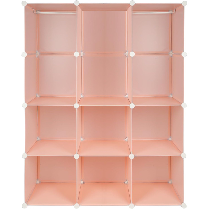 Дитяча шафа Kedia, шафа для спальні, модульна пластикова шафа з дверима, переносна шафа, дитяча шафа (110 * 145 * 37 см рожевого кольору) 110*145*37 см рожевого кольору