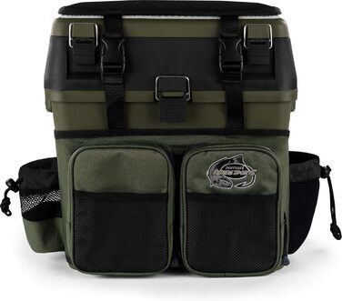 Кошик для сидіння Angelobox Fishing seat box Рибальський рюкзак Рибальська сумка Fishing case Ящик для рибальських снастей з 4 ящиками для снастей Колір Олива