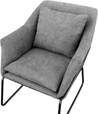 Крісло SVITA Josie, м&39яке крісло для дому з підлокітниками, металевий каркас, тканинний чохол, сучасний одномісний диван, світло-сірий, світло-сіра тканина