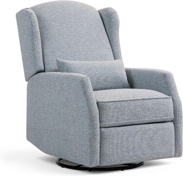 Крісло-гойдалка з функцією відкидання спинки, крісло для телевізора з поворотом на 360 для вітальні, крісло-гойдалка з м&39якою поперековою опорою, крісло для телевізора з функцією гойдання, ручне регулювання (сіре)