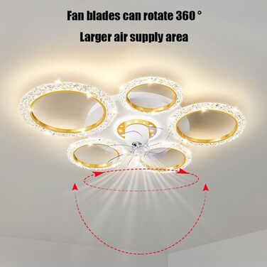 Вт світлодіодний стельовий світильник з регулюванням яскравості, стельовий вентилятор зі світлодіодним підсвічуванням, регульовано