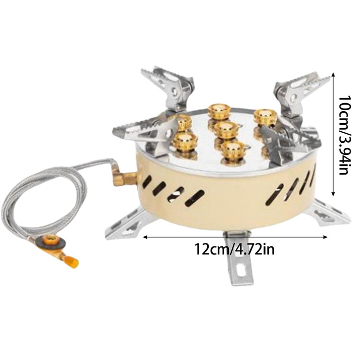 Міцний газовий пальник для кемпінгу, зручна плита для подорожей, кемпінг на свіжому повітрі для походів та пляжних вечірок, вітростійке портативне спорядження