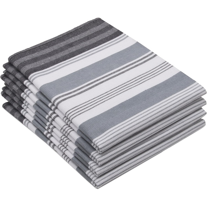 Набір з 4 чайних рушників, приблизно 50x70 см, бавовна, сіра смужка
