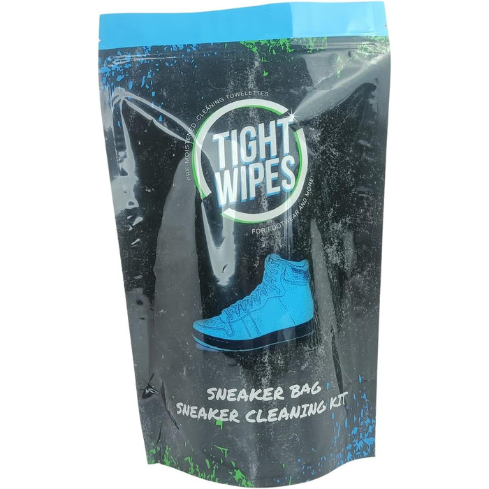 Набір мішків для чищення взуття Tight Wipes зі щіткою для чищення кросівок, рушником з мікрофібри та великим розчином для чищення кросівок об'ємом 284 мл для всіх кросівок і взуття