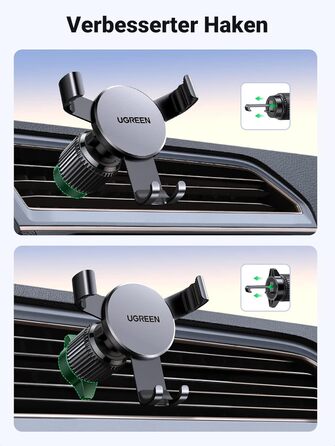 Автомобільний тримач для мобільного телефону Upgrade Bombproof Vent Hook Тримач смартфона для вентиляційних отворів, сумісний з iP