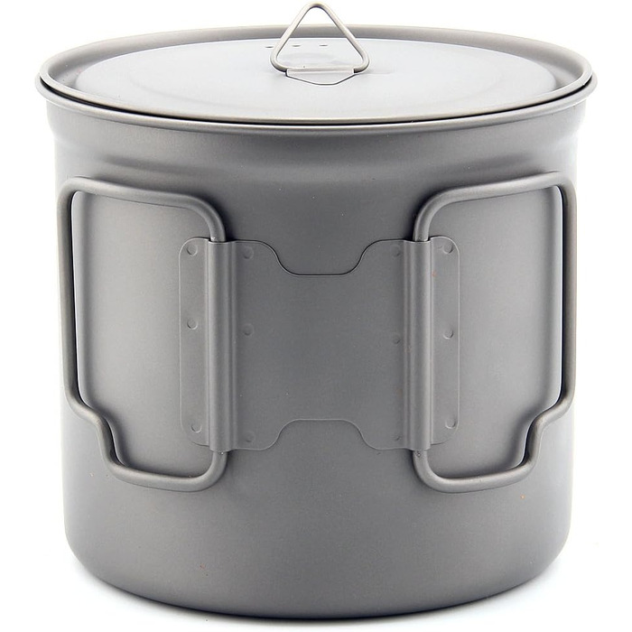 Надлегкий титановий вуличний горщик, складний портативний посуд для пікніка з кришкою, сріблясто-сірий