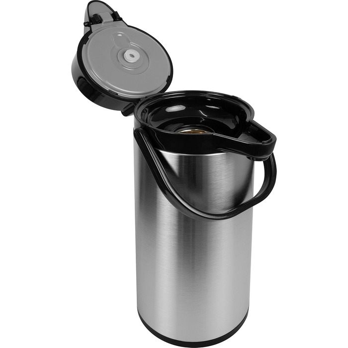 Ізольований глечик SARO з насосом 2,2 л Зовнішня частина з нержавіючої сталі, внутрішня частина зі скла Ручка для перенесення Для гарячих та холодних напоїв (один)