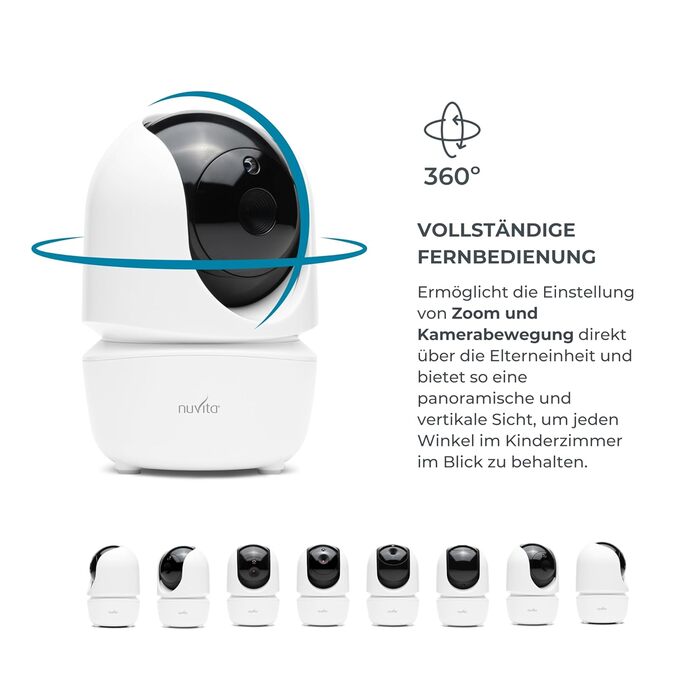 Бездротова відеоняня 360 з дистанційним керуванням направленої камери, SMART VOX, нічним баченням і колисковими, 3045 Videovoice -