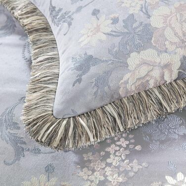 Комплект розкішної жакардової постільної білизни Loom and Mill 9 предметів для двоспальних ліжок, європейський квітковий дизайн, у