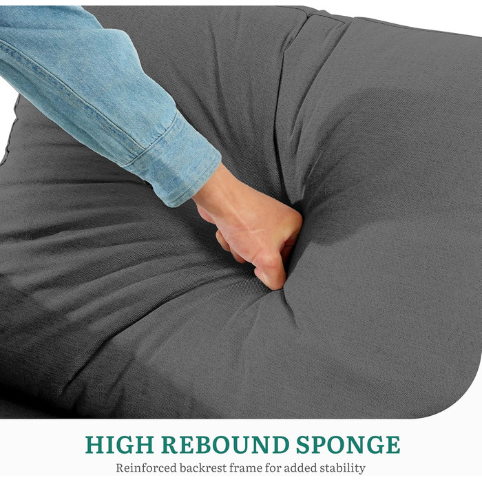 Крісло-ліжко з функцією сну 19288, розкладний диван-ліжко 3-в-1, регульоване одномісне крісло з подушкою та бічною кишенею, диван з функцією сну для вітальні-квартири, темно-сірий