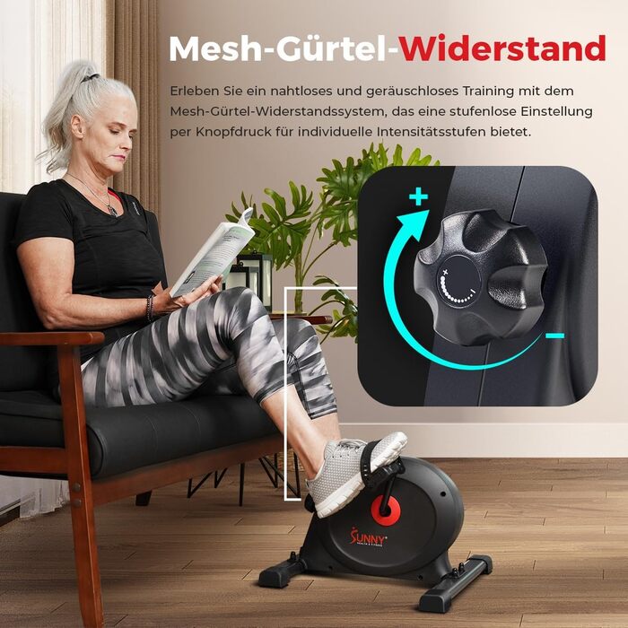 Розумний мінівелотренажер Sunny Health & Fitness для рук та ніг, чорний
