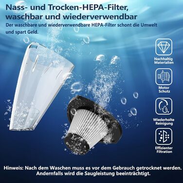 Акумуляторний ручний пилосос, автомобільний пилосос 120 Вт Акумуляторний, міні-пилосос Портативний акумуляторний ручний пилосос Ак