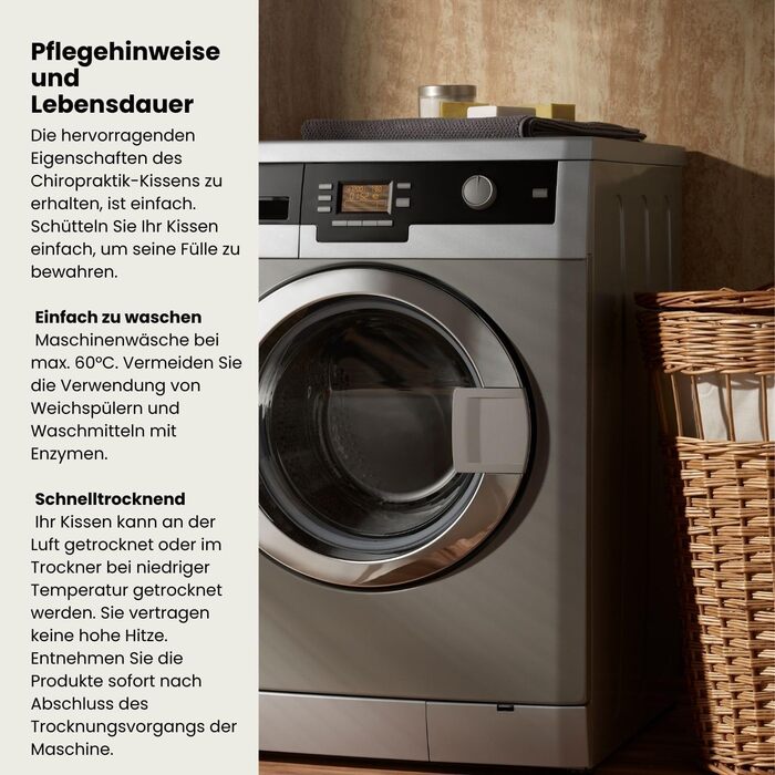 Хіропрактична подушка для ліжка середнього розміру, м&39яка подушка для шиї та плечей, гіпоалергенна, пухова альтернатива підтримка шиї, винайдена данським хіропрактиком (58 x 34 x 13 см) середнього розміру