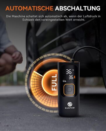 Електричний повітряний насос SUNPOW, портативний міні-компресор з акумулятором 7500mAh, портативний повітряний компресор 160PSI, п