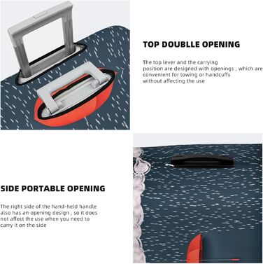 Чохол для валізи BAFAFA з принтом червоних парасольок, еластичний захист від подряпин та пилу, чорний, розмір 90