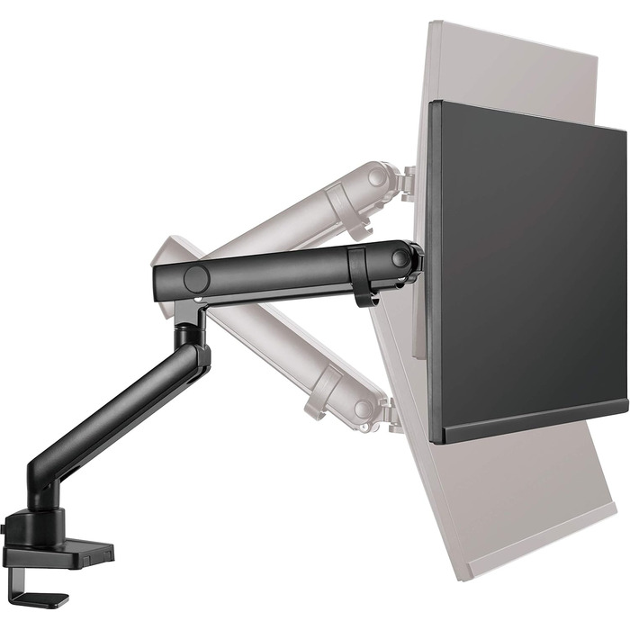 Тримач для монітора ICY BOX до 32 дюймів (до 8 кг, VESA 75x75/100x100), сталевий стенд для монітора з поворотом та нахилом, кріплення на стіл/стільницю, IB-MS313-T, Чорний. До 32 дюймів / 8 кг, одинарний.