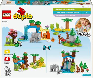 Конструктор LEGO DUPLO 10446, 3-в-1 Сім'ї Диких Тварин, 92 деталі