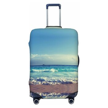 Чохол для багажу Захід сонця на Сейшелах - еластичний захисний чохол від подряпин та пилу, чорний, розмір 90