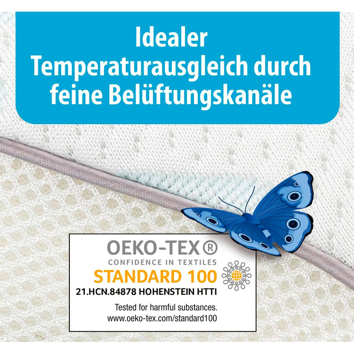 Подушка HSP Метелик з ефектом пам&39яті Подушка для сну на боці - подушка для підтримки шиї - ергономічна підтримка - дихаюча - ортопедична подушка - 45 x 35 x 10 см, біла