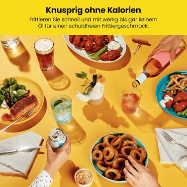 Багатофункціональна цифрова фритюрниця Chefman гриль, дегідратор, конвекція, 17 попередньо встановлених сенсорних екранів, сімейний розмір XL 10 л, автоматичне вимкнення, велике вікно огляду, чорний Великобританія