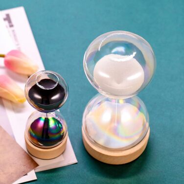 Пісочний годинник SuLiao для утену, поворотний на 720, старовинний білий пісочний годинник, вінтажний пісочний годинник 1 Hora Reloj de Arena, великий метал, пісочне скло, офіс, письмовий стіл, дім, весільне оформлення (вітражі, набір 30 хв і 5 хв)