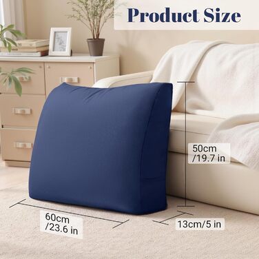 Подушка для дивана 601350 см М&39яка подушка для спинки зі знімним чохлом Зручні подушки для дивана та кушетки Декоративна подушка для спинки вітальні, синя, 601350 см