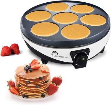Млинниця LITTLE BALANCE 8212 Happy Crpes & Pancakes, чавунно-керамічна, біла/чорна біла/чорна