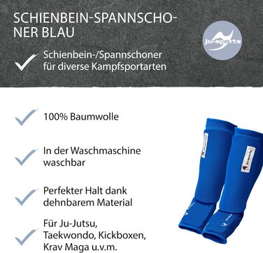 Щитові щитки Ju-Sports для кікбоксингу та інших бойових мистецтв, сині - 100 бавовна, еластичні та пральні