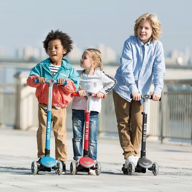 Дитячий самокат Kicknroll 3 роки, складаний самокат, 4 регульовані висоти, 3 світлодіодні колеса, протиковзка палуба 50 кг, дитячи