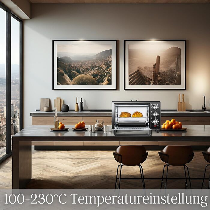 Міні-духова шафа 15 літрів Піч для піци Міні піч Таймер на 60 хв 100-230C 1200 Вт Духова шафа Лоток для крихт Міні-піч Кемпінгова піч Мала духова шафа Енергозбереження