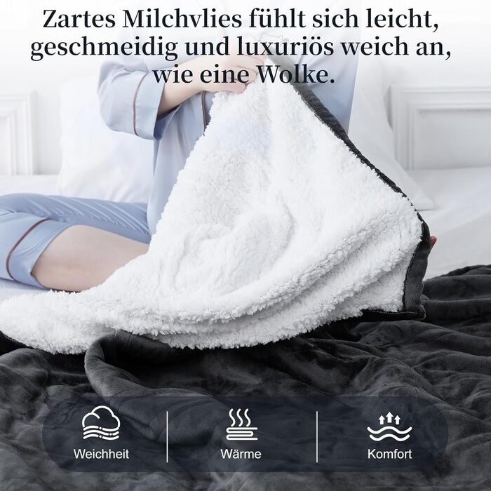 Електрична ковдра з автоматичним вимкненням, 130x180 см, ковдра з підігрівом, 8 режимами нагріву та таймером автоматичного вимкнення 1-12 годин, захист від перегріву, фланелева ковдра з підігрівом, яку можна прати в пральній машині, для дому та офісу, сір