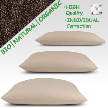 Гречана подушка, ергономічна, дихаюча, м&39який бавовняний стьобаний чохол, подушка для шиї з органічним наповнювачем, 30 x 40 см