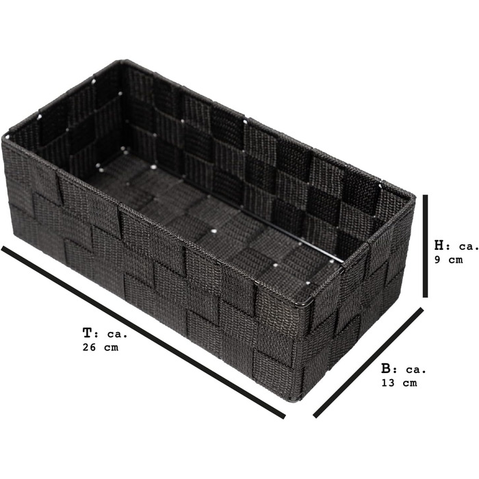 Набір із 4 кошиків для зберігання SilkKorb без кришок, під ротанг, штабелювані полиці з плетеного нейлону, коробки для зберігання, кошики для ванної кімнати, кошики для зберігання в шафах, на кухні, у вітальні (чорний)