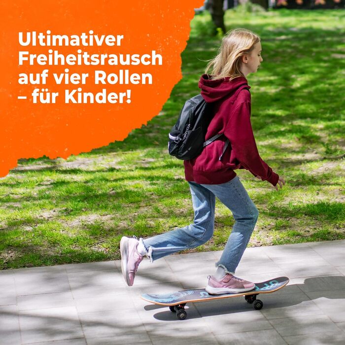 Скейтборд 31" Turquoise Fun Street – дитячий бірюзовий компліт 7-шаровий клен, для будь-якого віку та стилю, готовий до катання