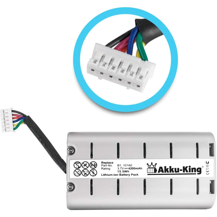 Акумулятор Akku-King, сумісний з Pure ChargePAK B1, 101A0 - літій-іонний 4200 мАг - для One Mini, VL61114, EVOKE1, Evoke D2, Evoke D2 Domino акумулятор - 4200 мАг