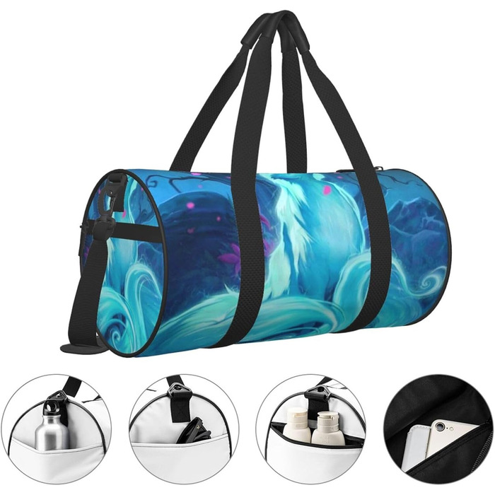 Тропічний пляж, пальми, захід сонця, кругла форма, велика місткість, дорожня сумка, легка та міцна, подарунок для піших прогулянок, відпустки, ділових поїздок та іншого, Magic Blue Fox, універсальний розмір