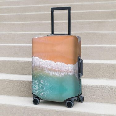 Чохол для валізи з романтичним пляжним принтом, еластичний захист від подряпин та пилу, чорний, розмір 95