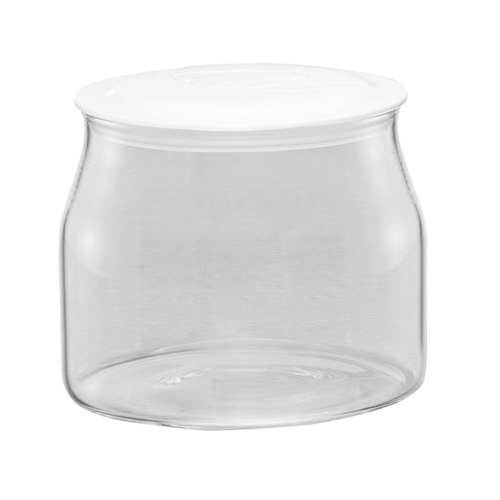 Змінна скляна банка Rommelsbacher JG 1 для йогуртниць та сирників JG 80 - 1,2 літра, з кришкою, прозора/біла, (1 упаковка)