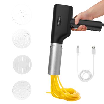Бездротова машина для пасти Cecotec Fun EasyPasta для макаронів та спагеті, 40 Вт, ємність 200 г, 3 насадки у комплекті, 50 використань