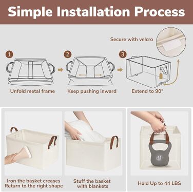 Дитячі коробки для зберігання TIMEYARD, 2 шт., органайзер для шафи об&39ємом 30 л, кошик для зберігання у ванній кімнаті, полиця, письмовий стіл, кошик для білизни, складаний, прямокутний, 42 Д x 28 Ш x 25 В см, бежевий