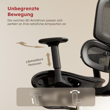 Ергономічне офісне крісло з підставкою для ніг та знімною подушкою